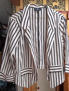 Striped Black & White Blazer Jacket by
